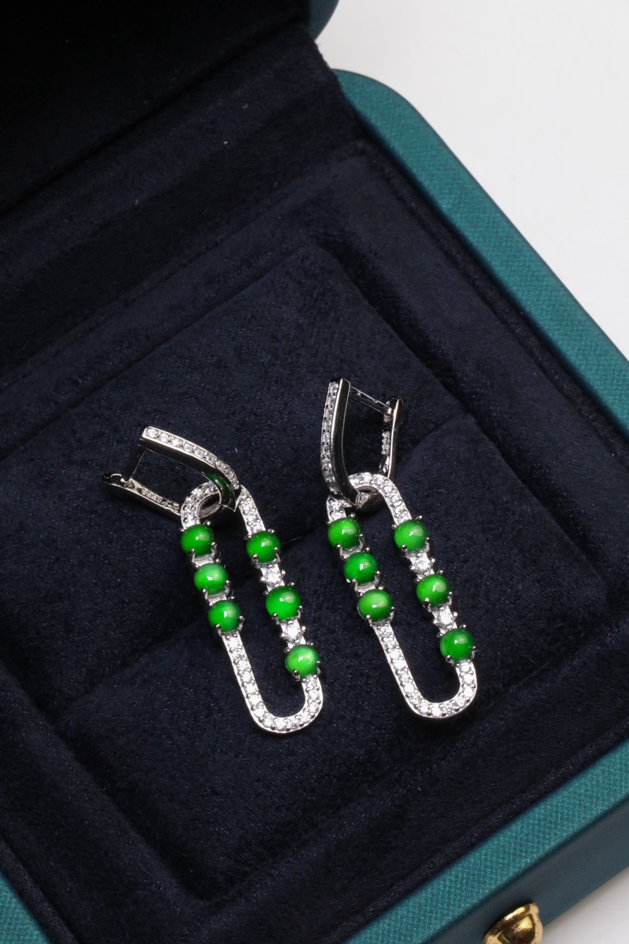 Hoop Earrings S925 Silver Jade