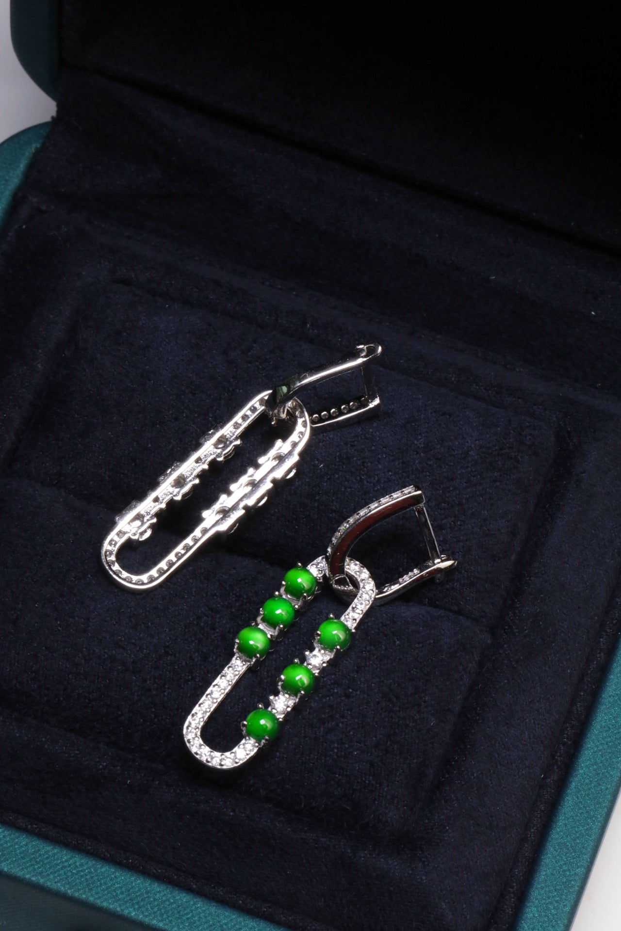 Hoop Earrings S925 Silver Jade