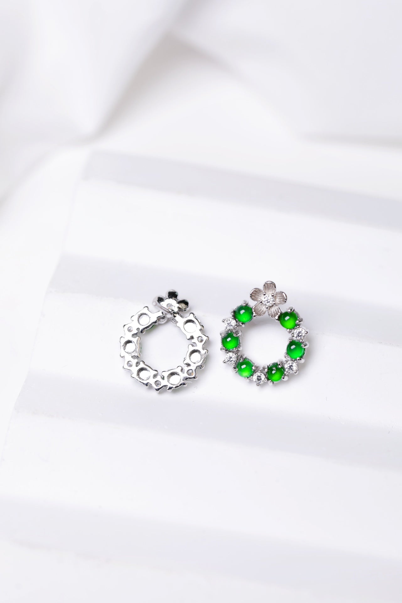 Hoop Earrings S925 Silver Jade