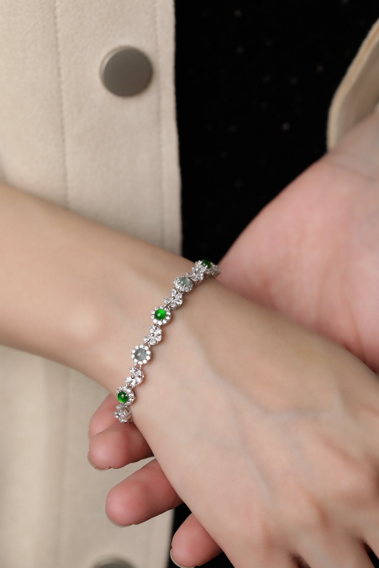 Dream Intertwined Bracelet S925 silver jadeite