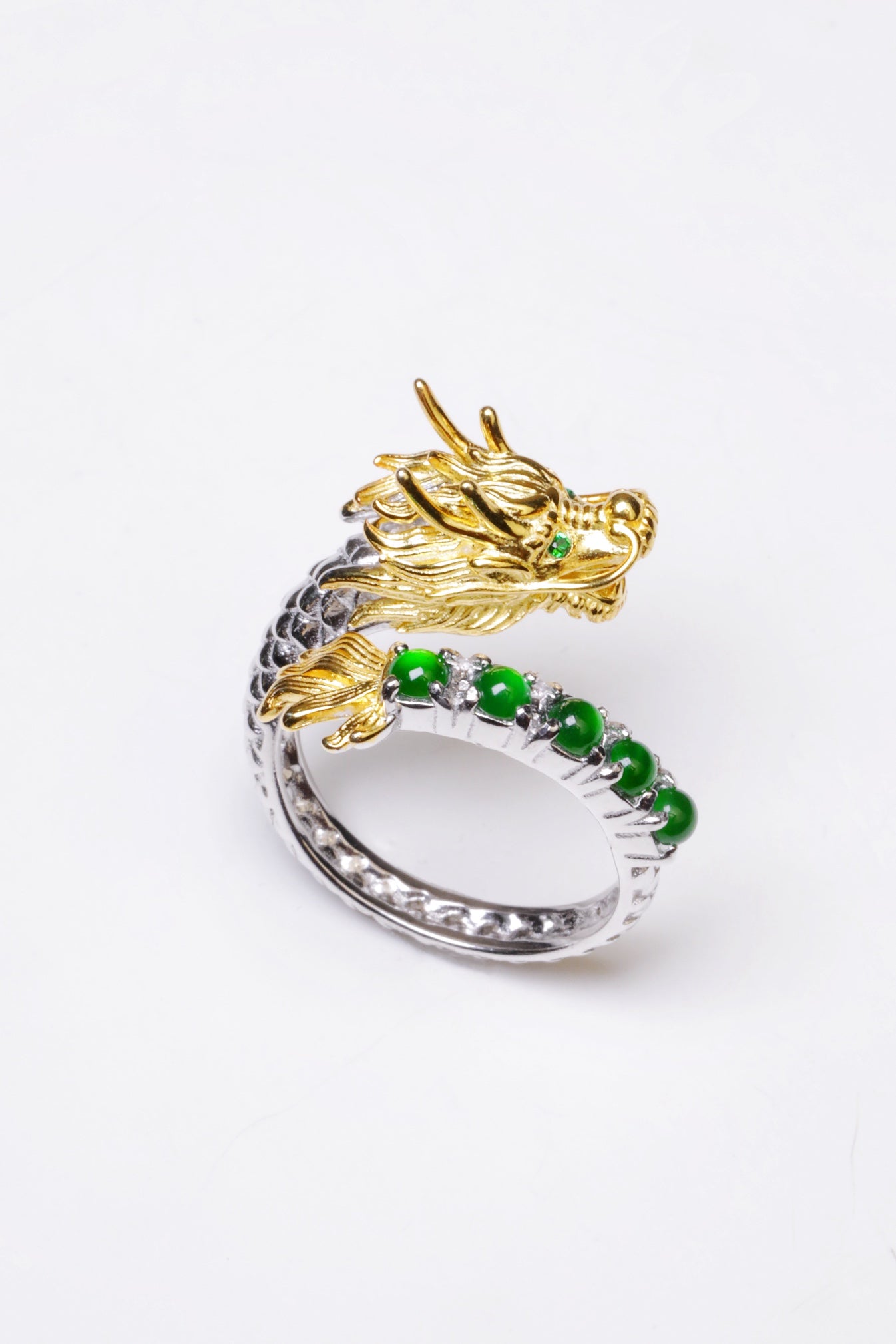 Dragon Ring S925 Silver Jade