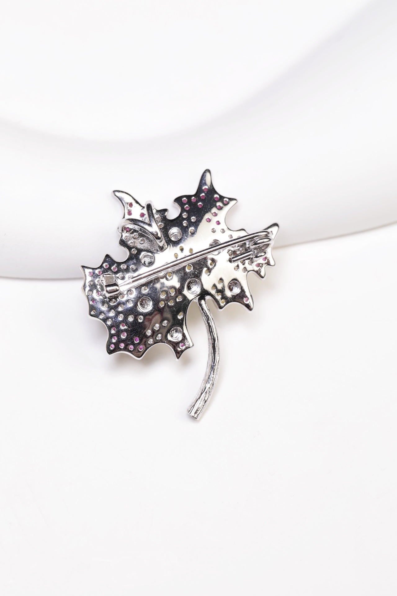 Maple Leaf Brooch S925 Silver Jade