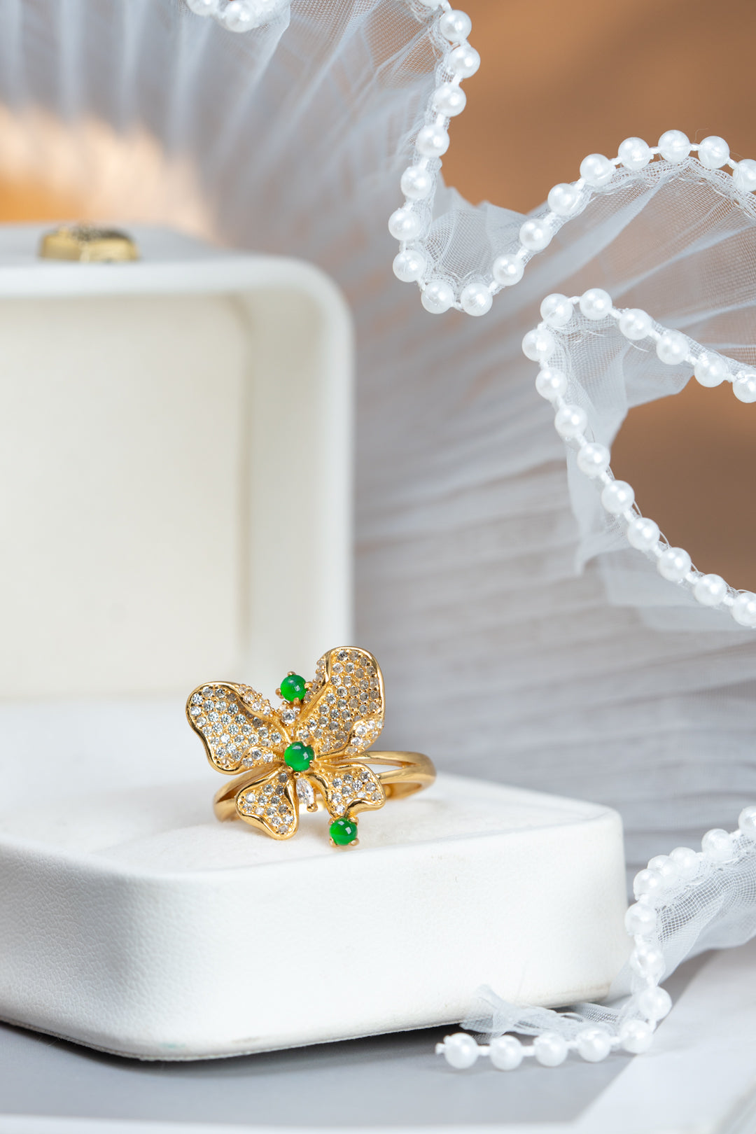 Butterfly Ring S925 Silver Jade