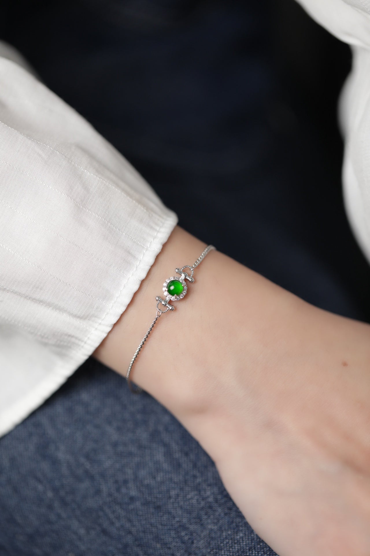 Love Bracelet silver jadeite