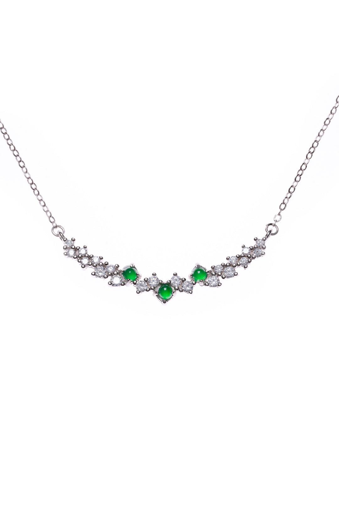 Egg-shaped universal necklace S925 silver jade