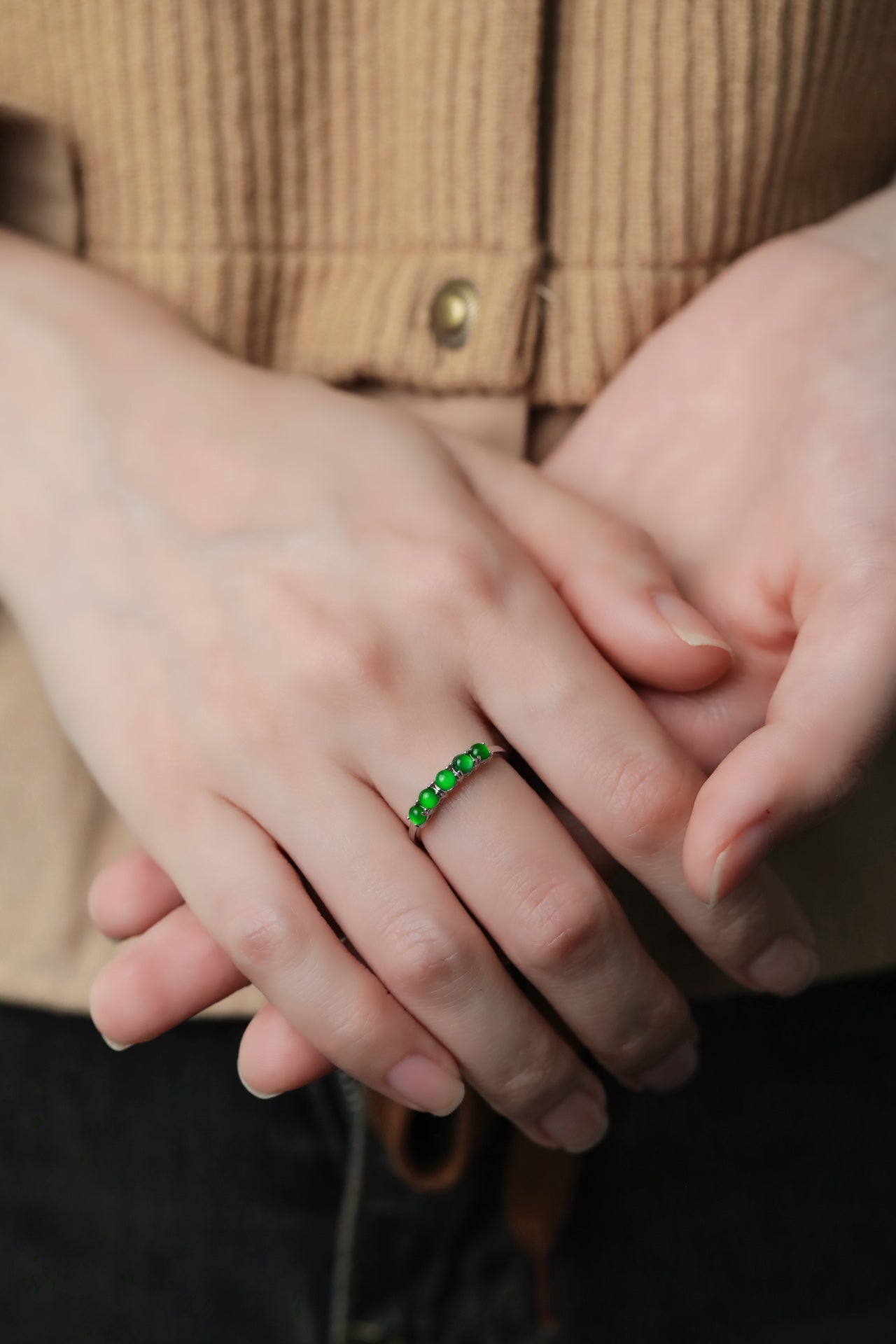 Time Promise Ring S925 silver jade