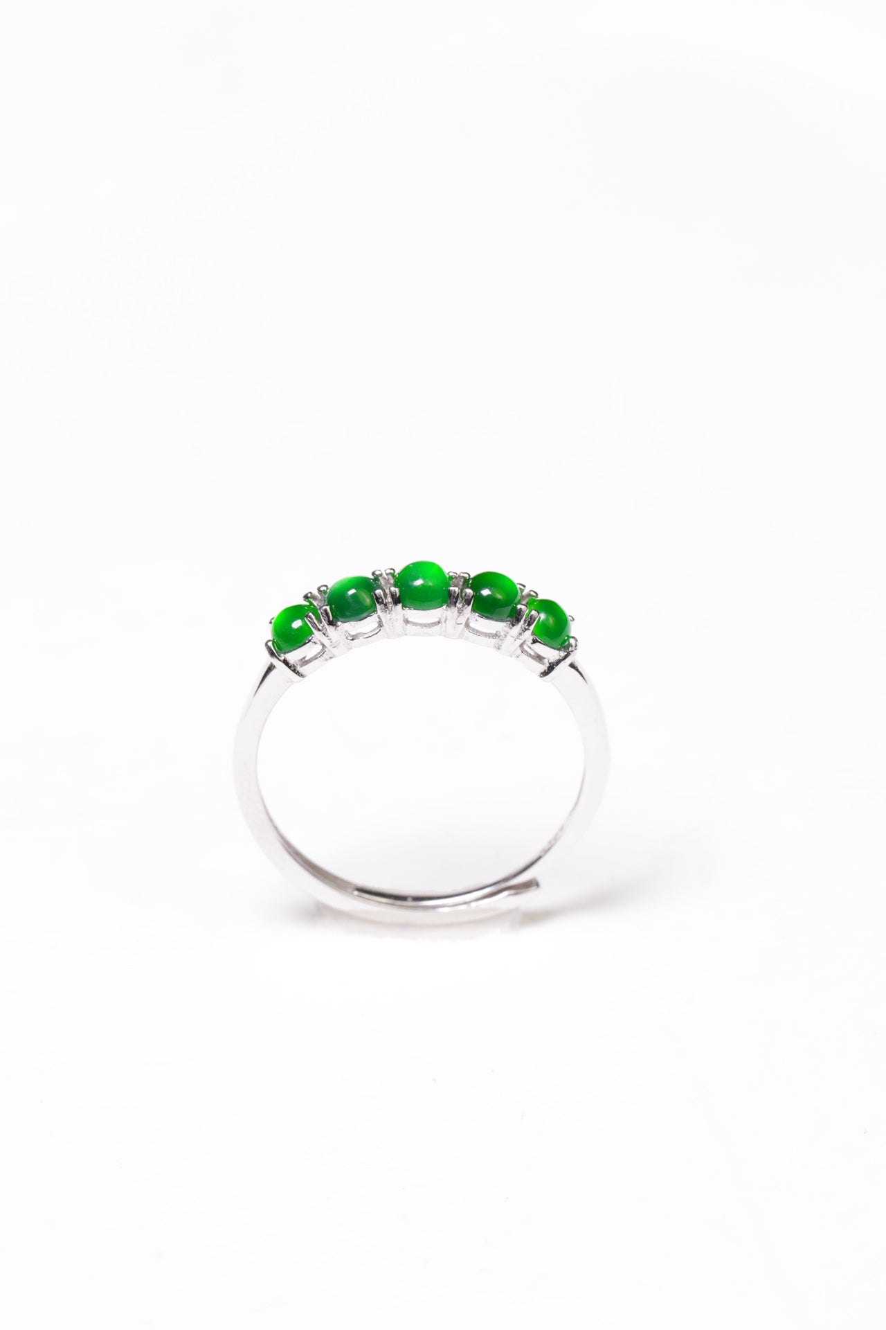 Egg-shaped ring S925 silver jade