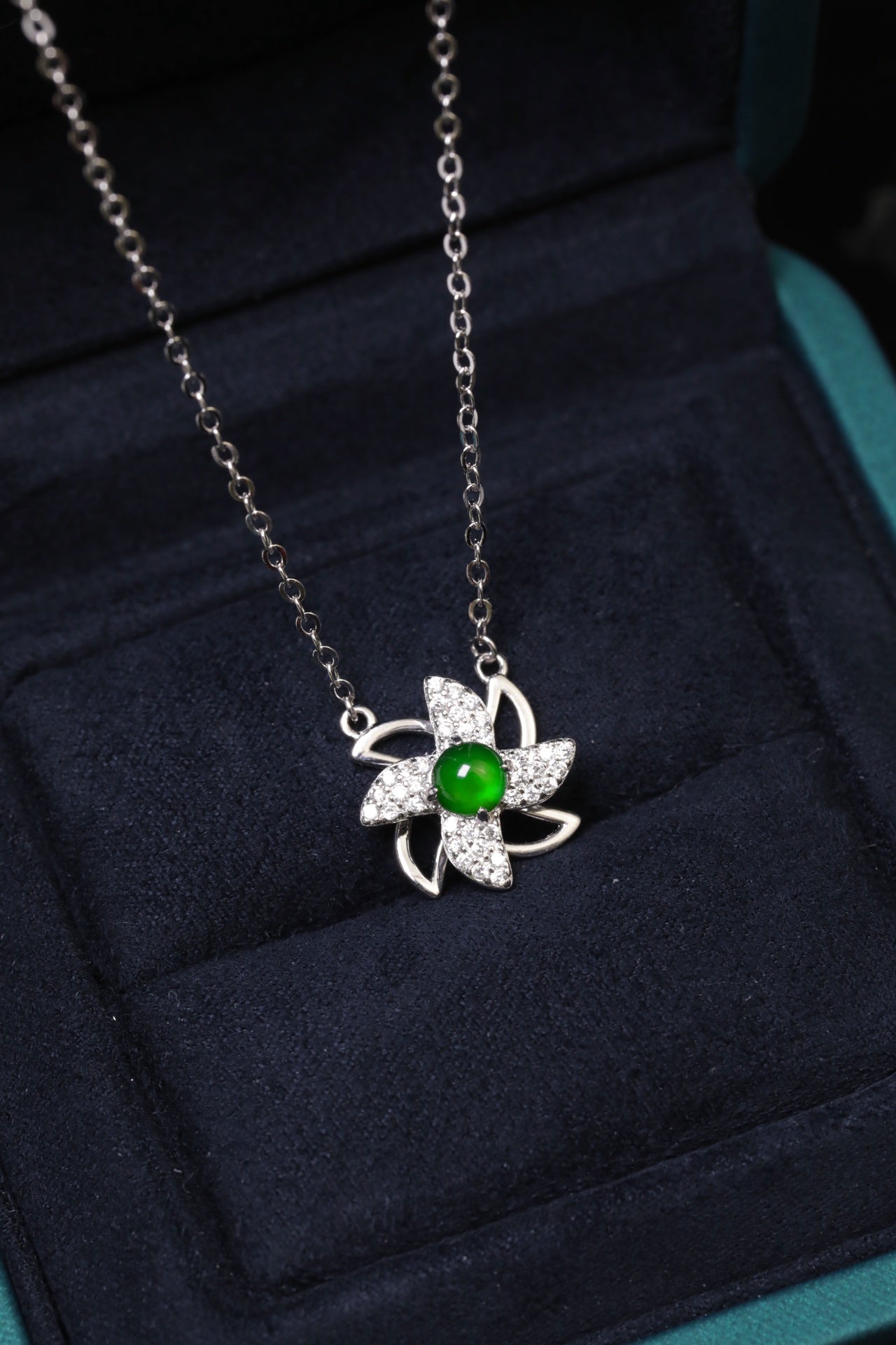 Windmill Necklace S925 Silver Jade