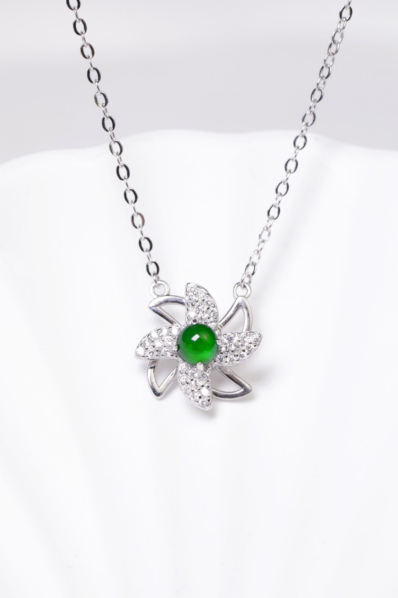 Windmill Necklace S925 Silver Jade