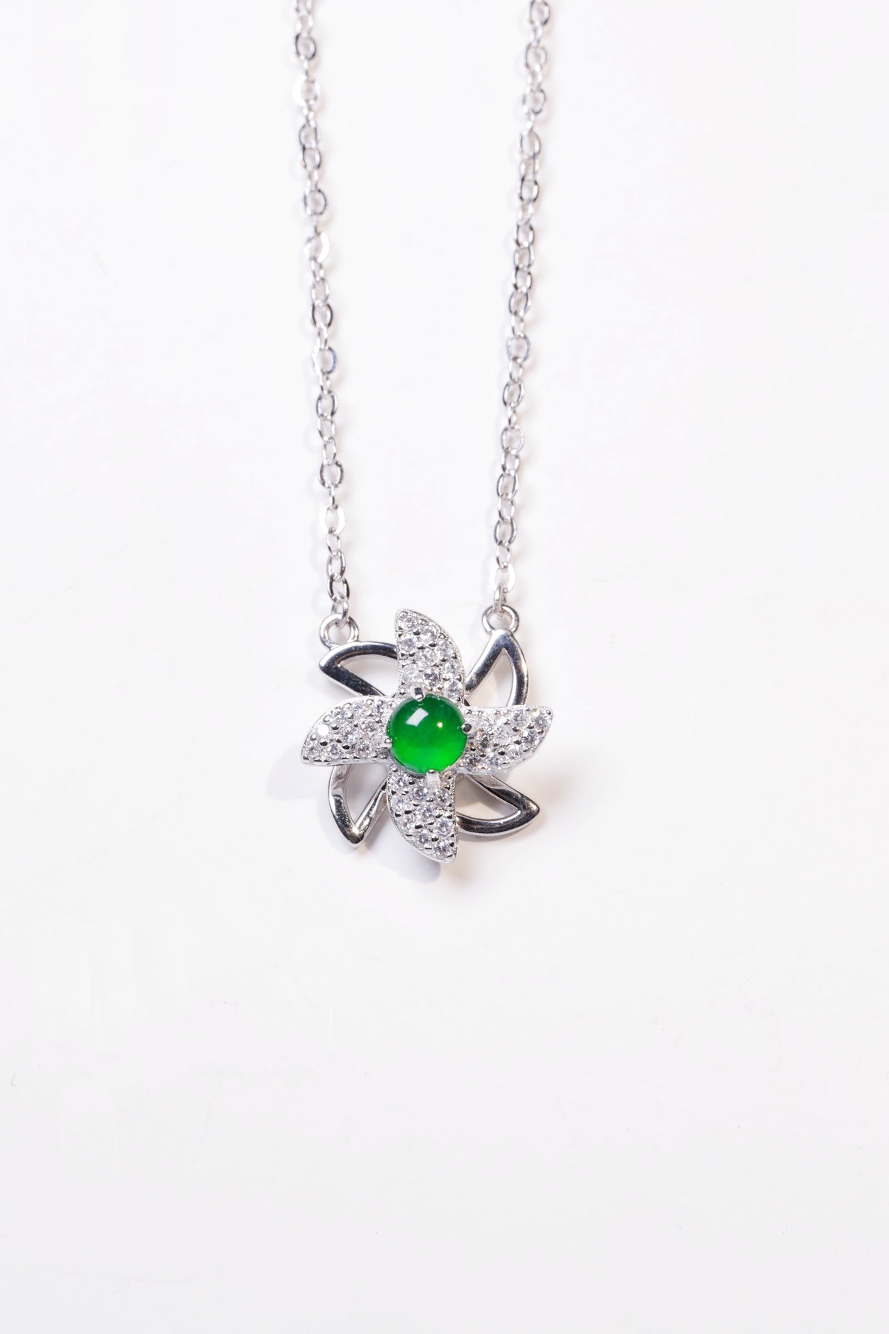 Windmill Necklace S925 Silver Jade