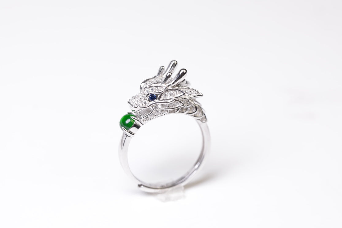 Dragon Ring S925 Silver Jade