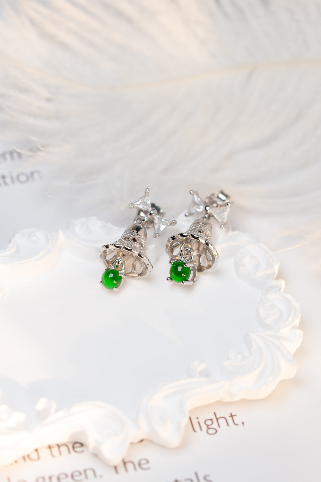 Bell Earrings S925 Silver Jade