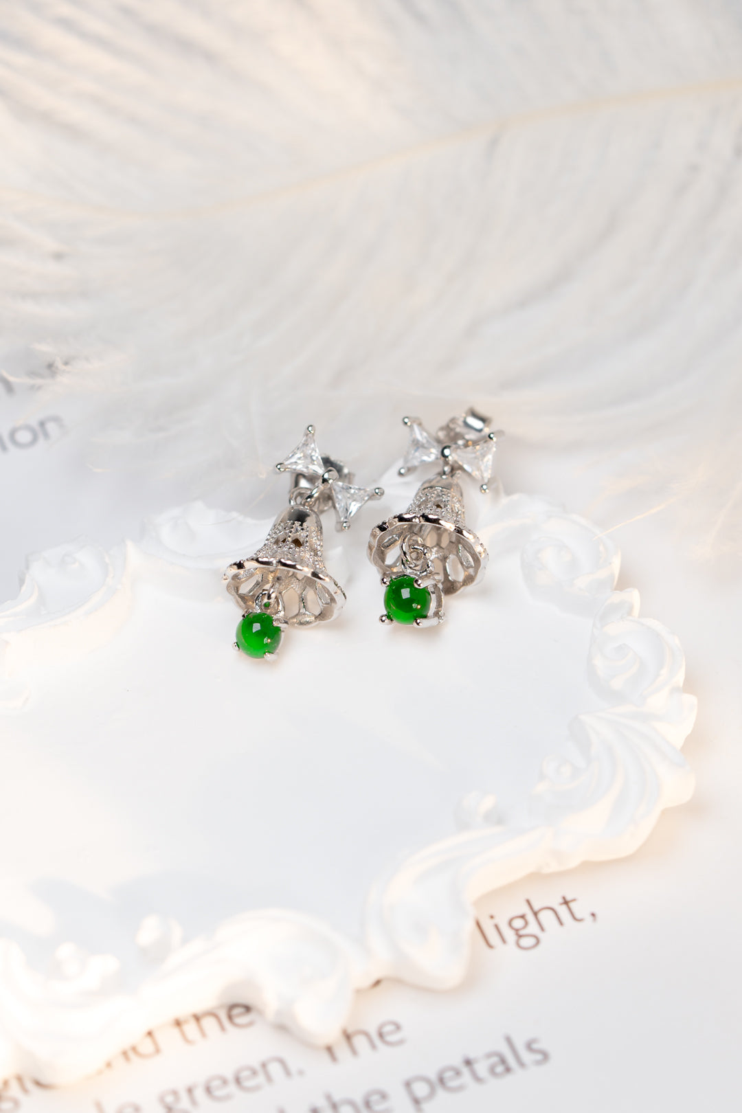 Bell Earrings S925 Silver Jade