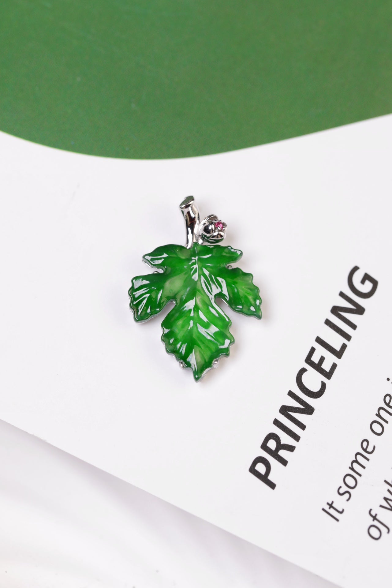 Maple Leaf Pendant S925 Silver Jade