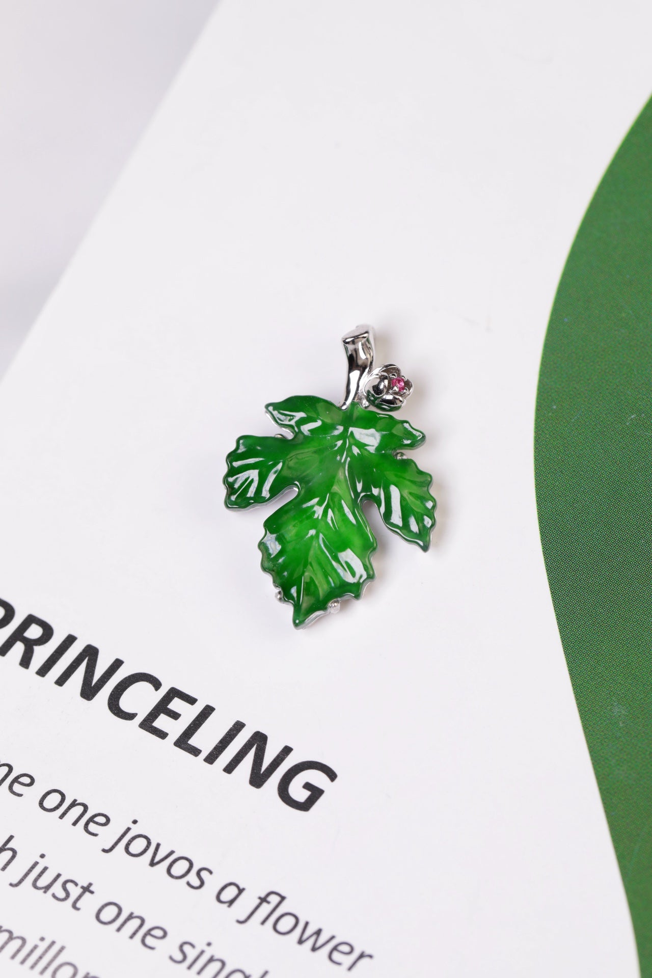 Maple Leaf Pendant S925 Silver Jade