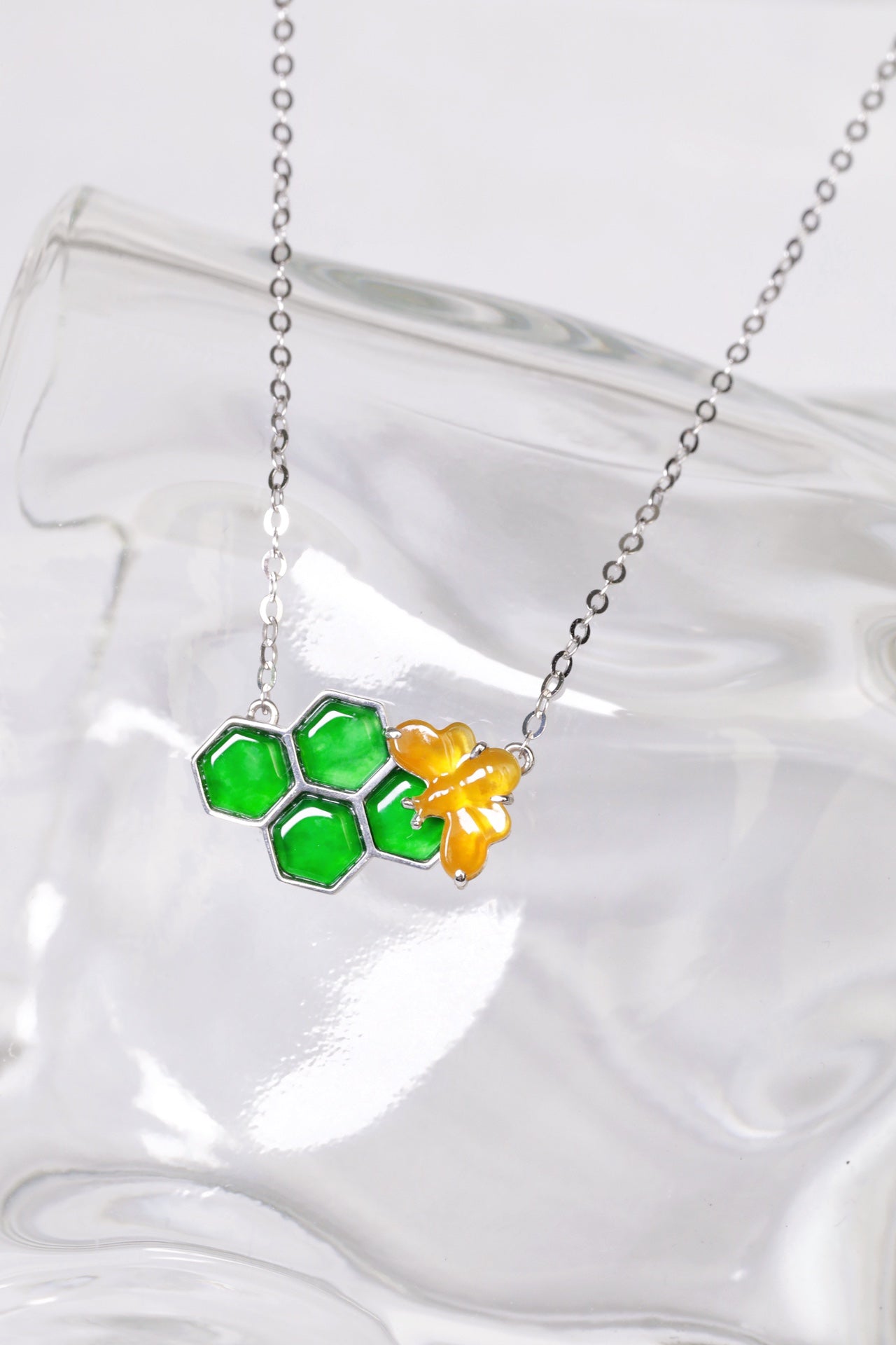 Bee Necklace S925 Silver Jade