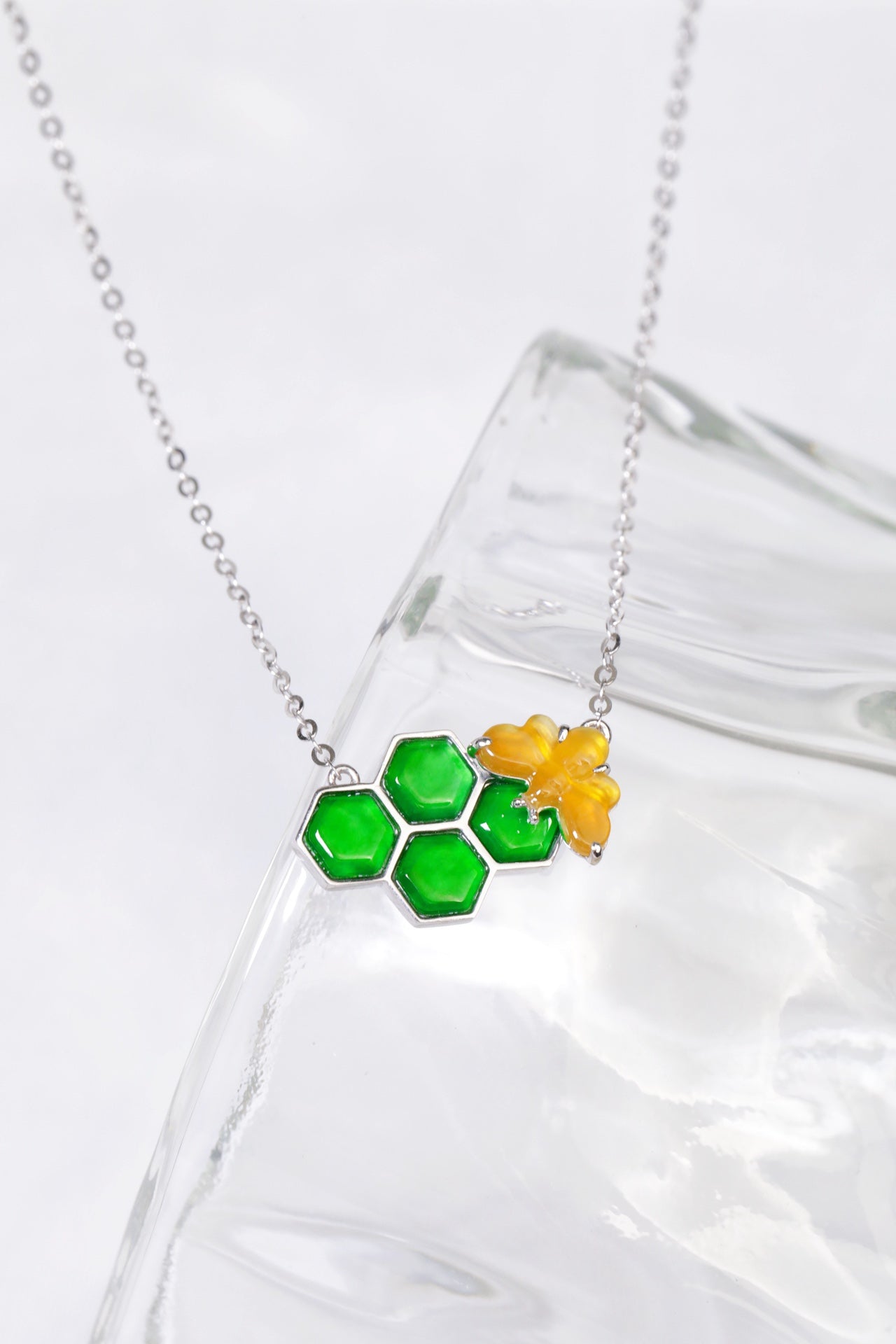 Bee Necklace S925 Silver Jade