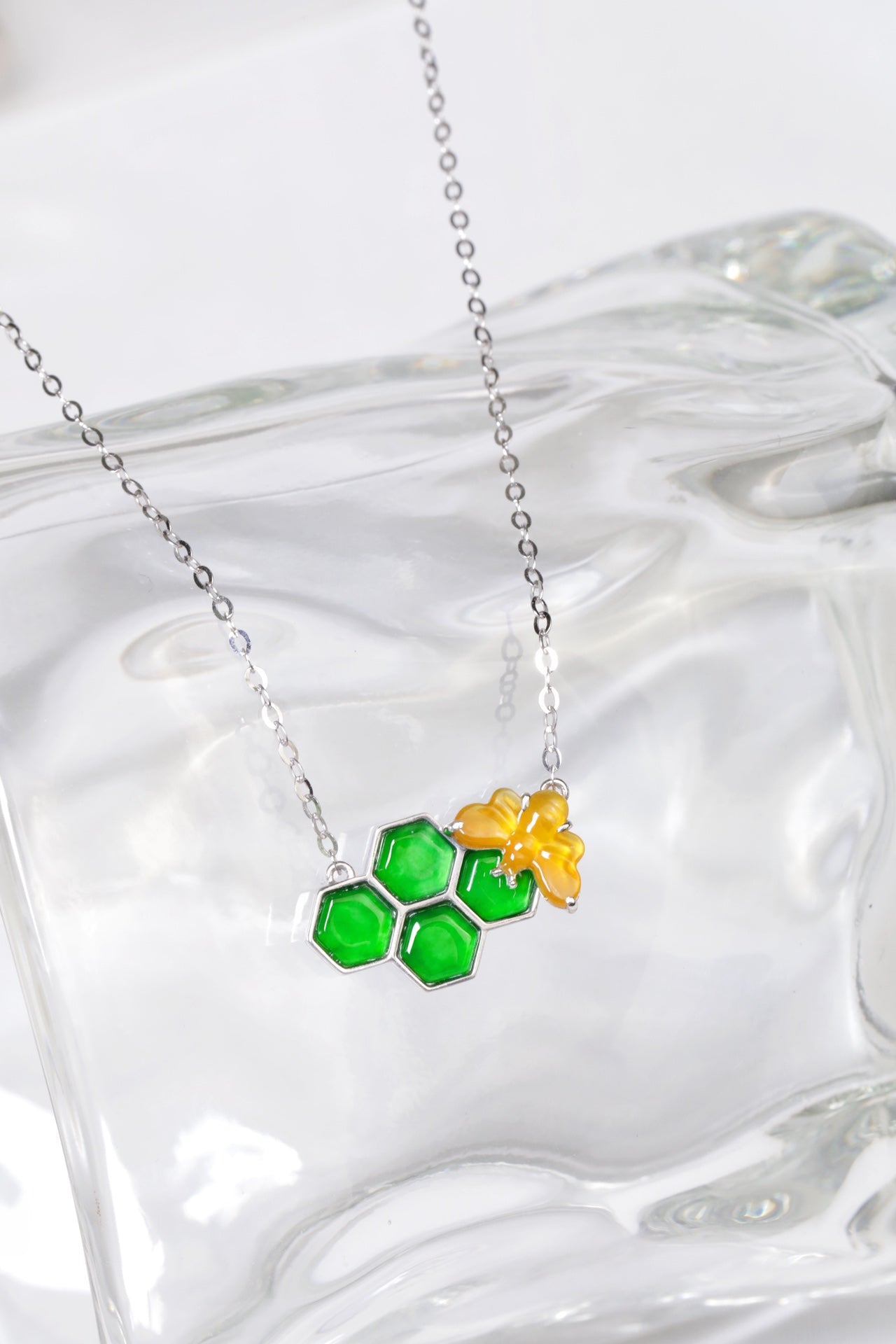 Bee Necklace S925 Silver Jade