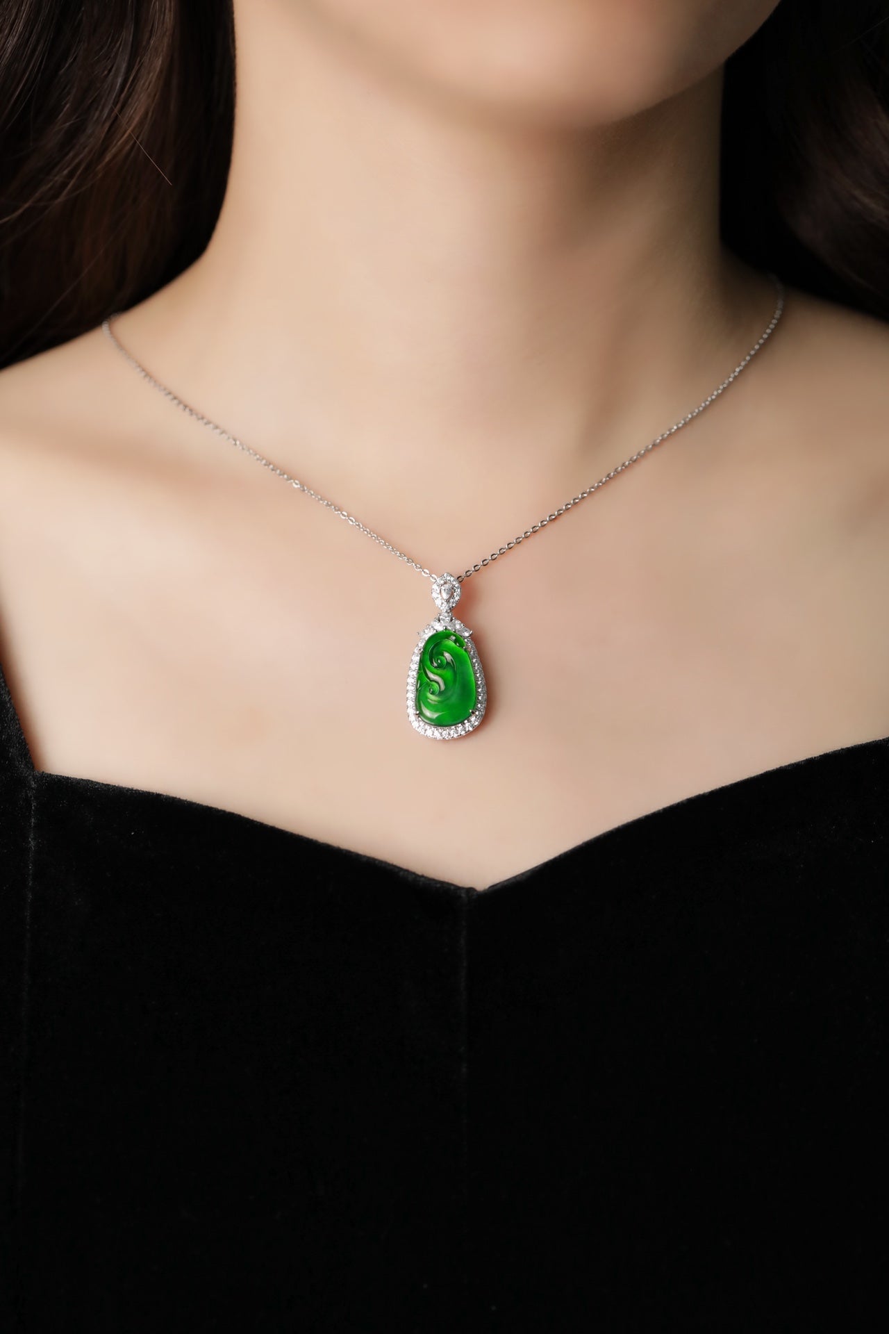 Ruyi Pendant S925 Silver Jade