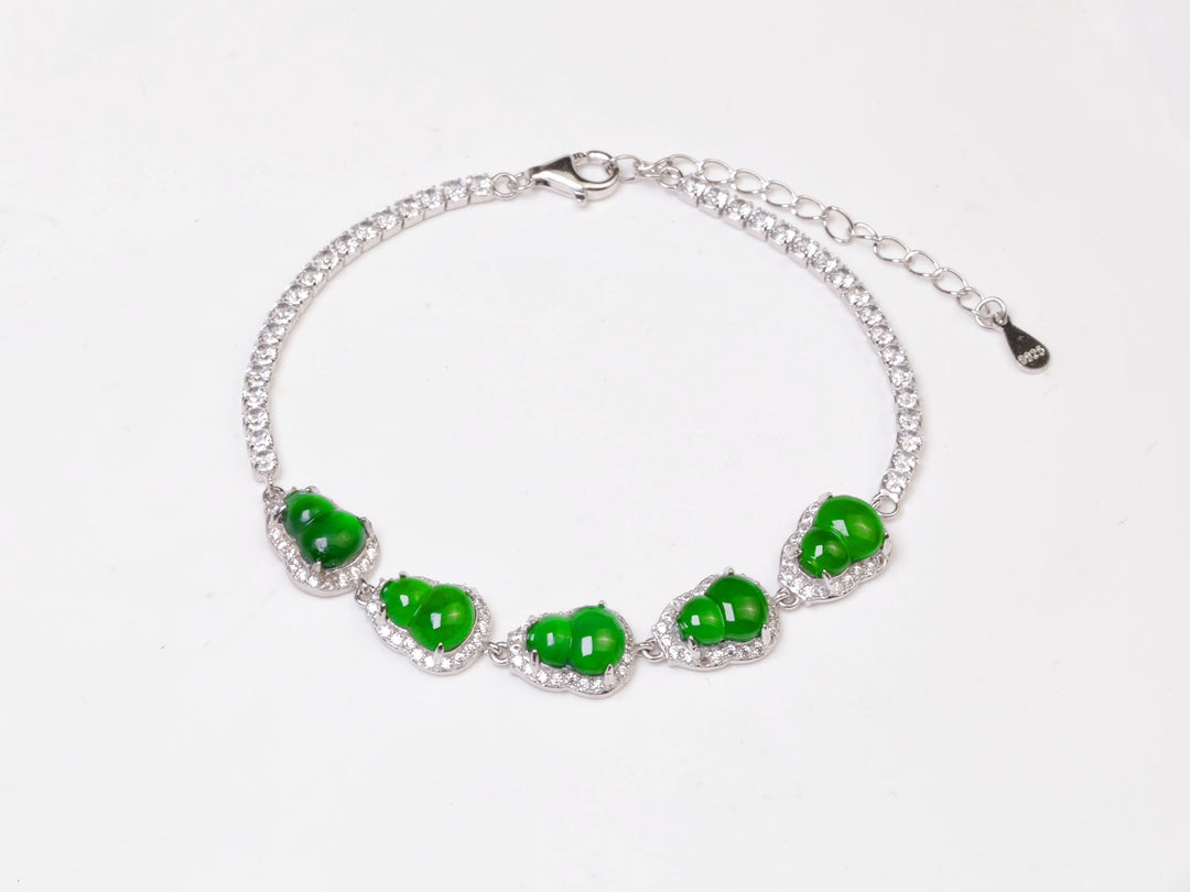 Gourd Bracelet S925 Silver Jade