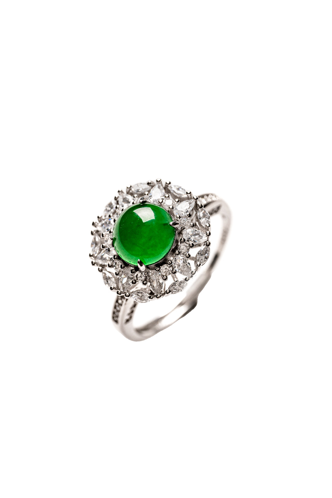 Egg-shaped ring S925 silver jade