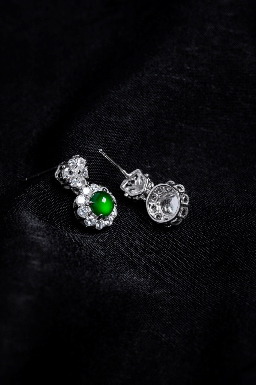 Whisper of Flower Earrings S925 silver Jade