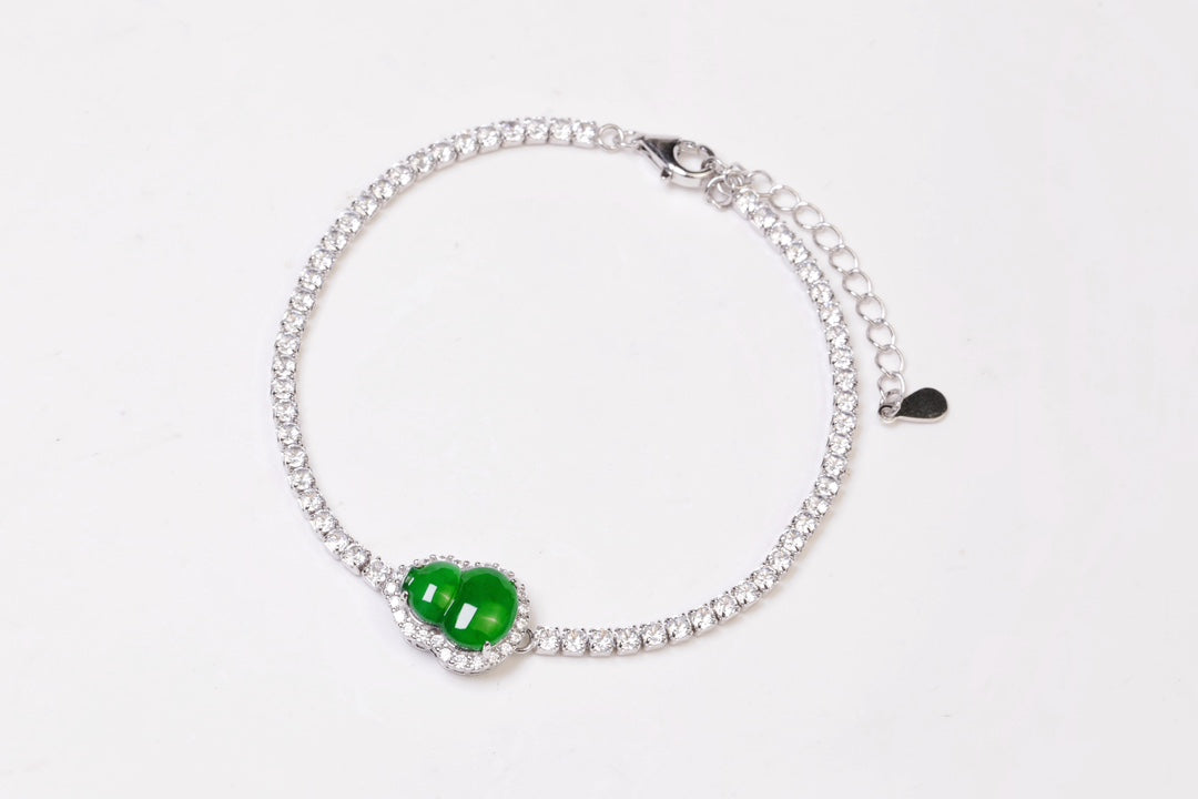 Gourd Bracelet S925 Silver Jade