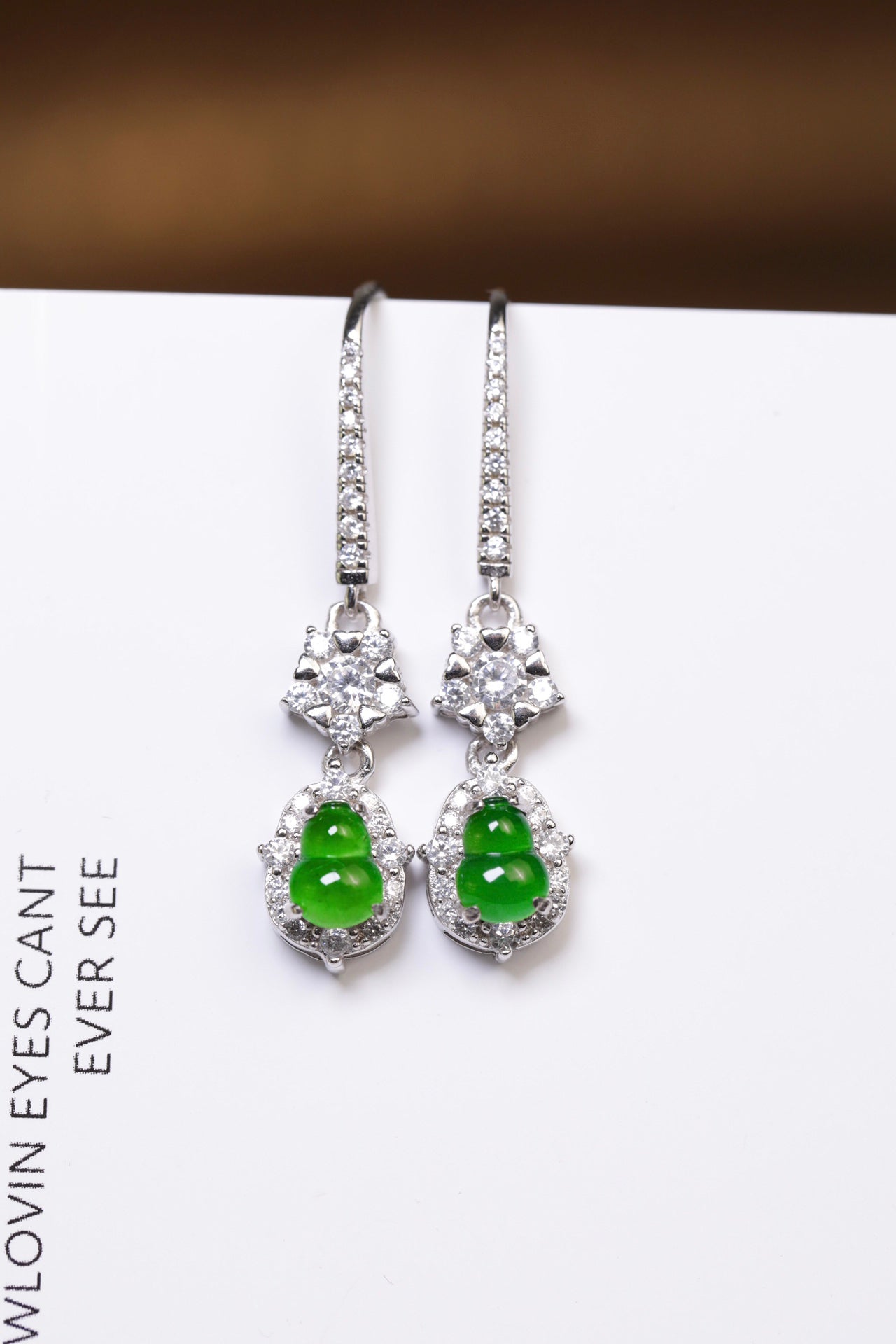 Gourd Earrings S925 Silver Jade