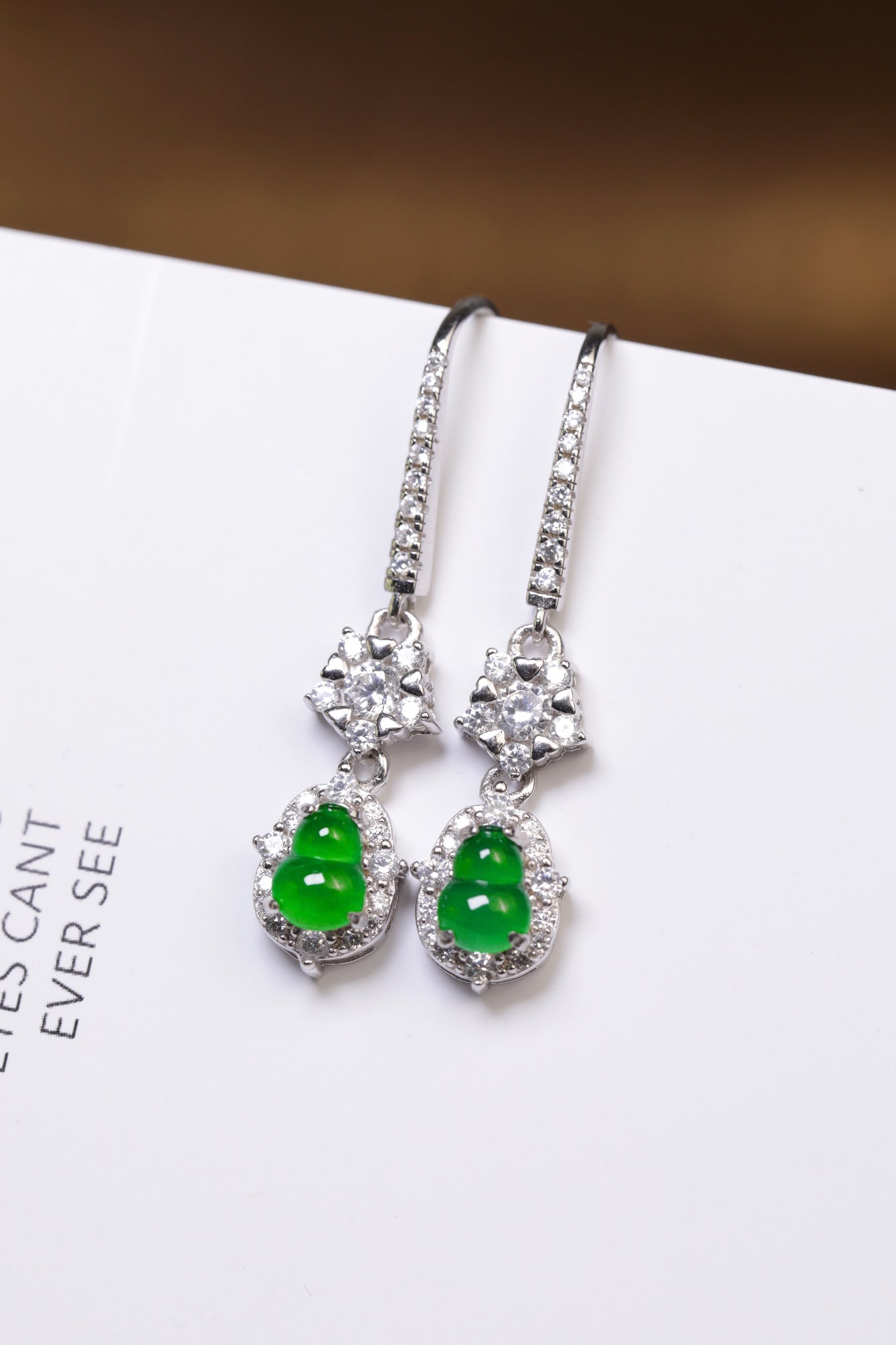 Gourd Earrings S925 Silver Jade