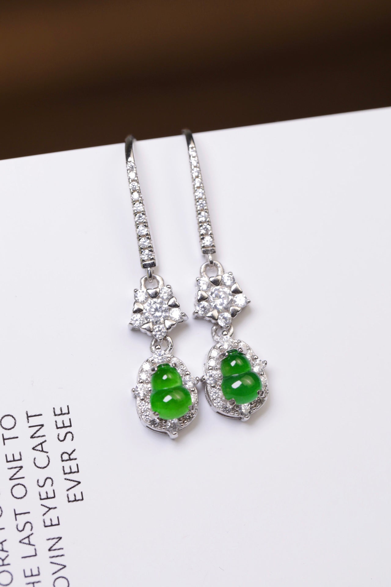 Gourd Earrings S925 Silver Jade