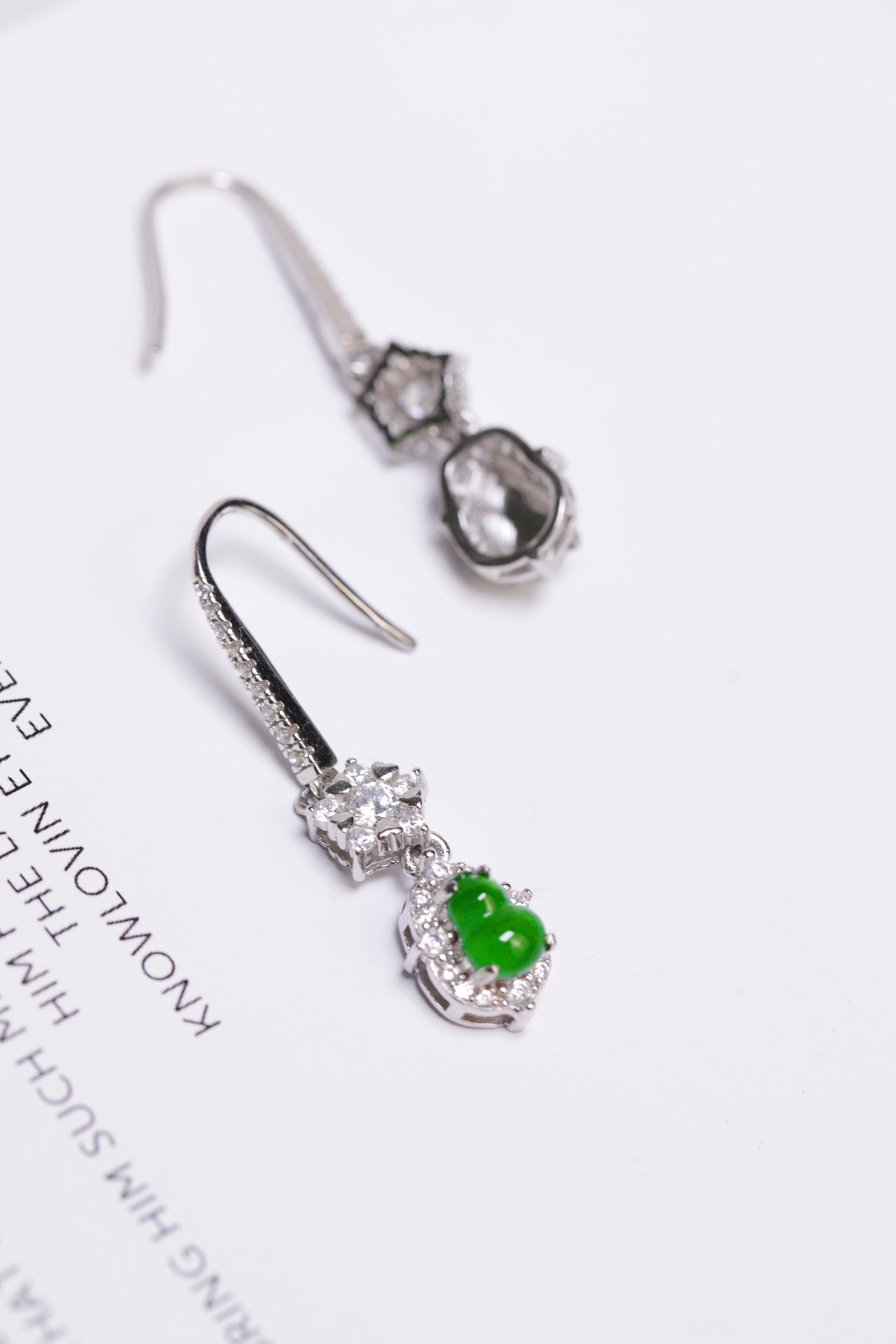 Gourd Earrings S925 Silver Jade