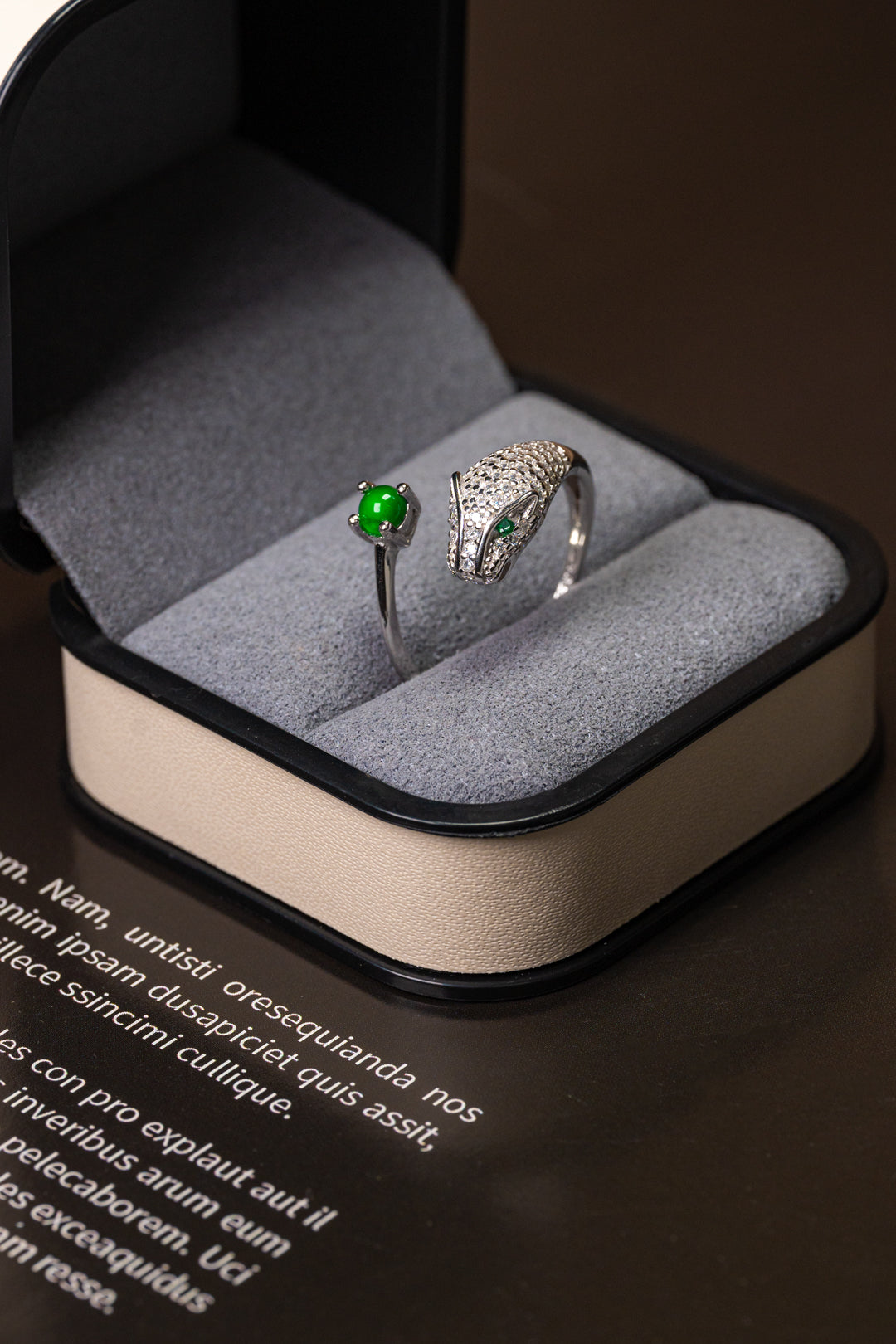 Jungle Heart Ring S925 silver jade