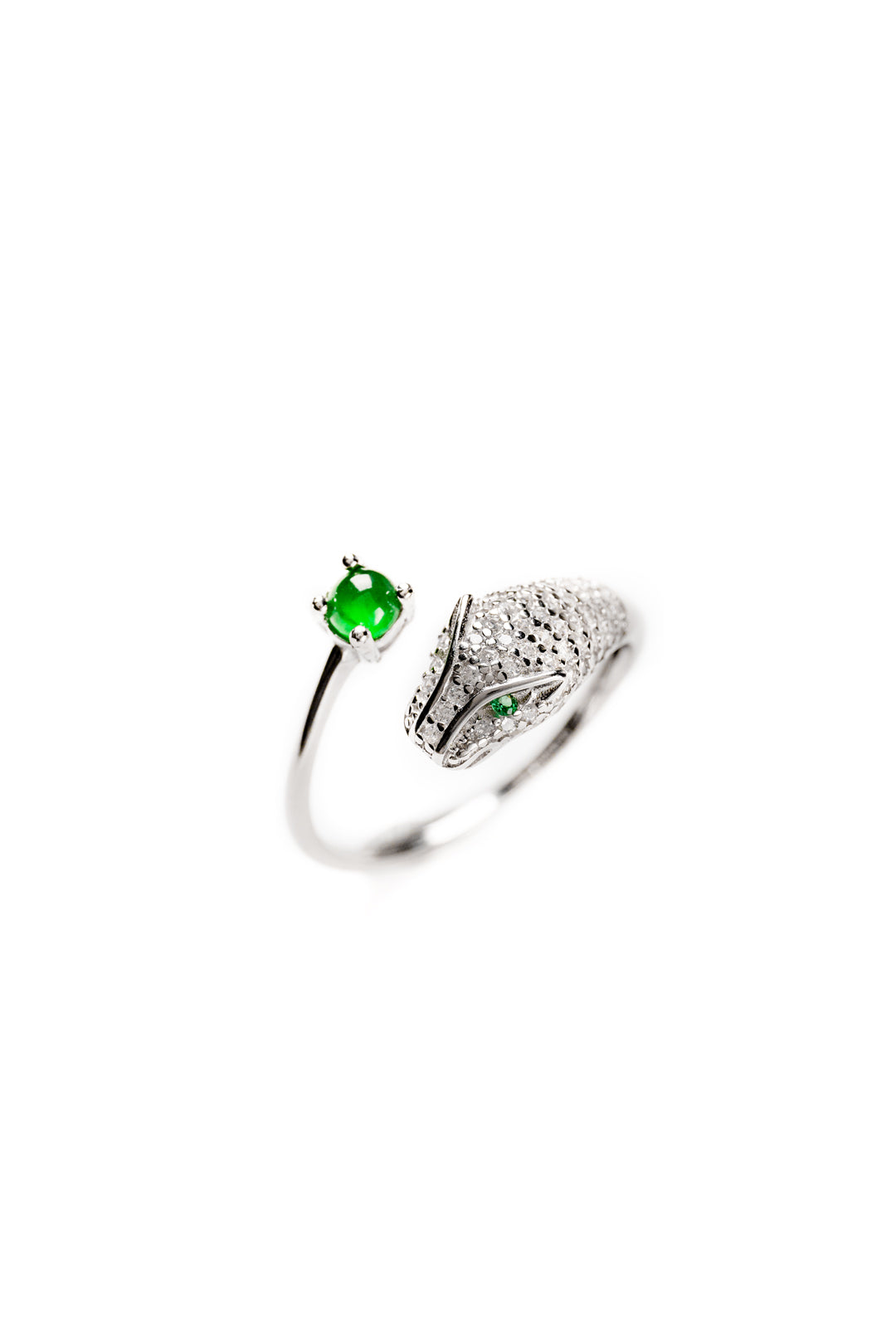 Jungle Heart Ring S925 silver jade