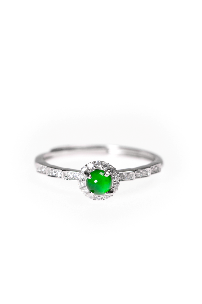 Egg-shaped ring S925 silver jade