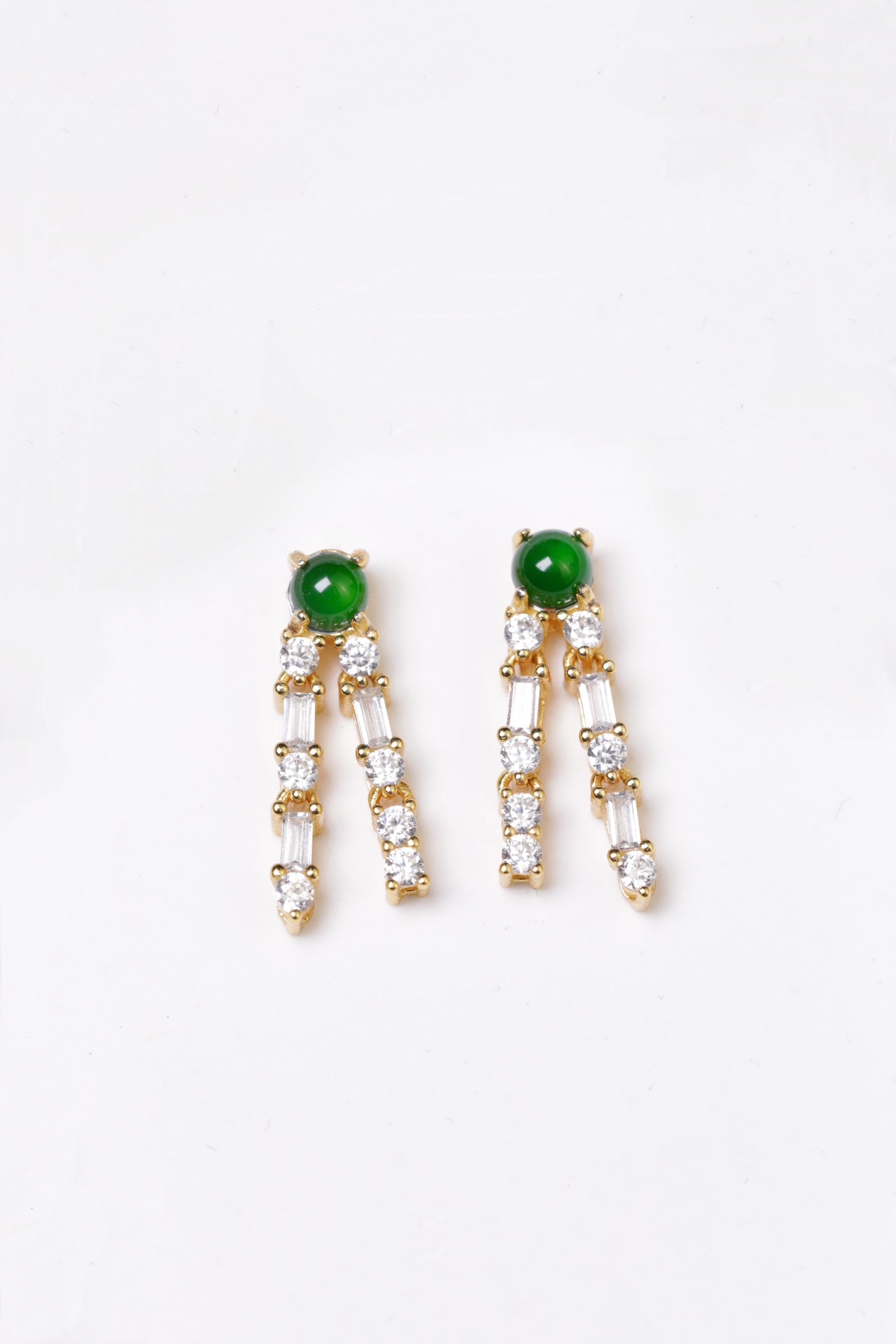 Egg-shaped tassel earrings S925 silver jade