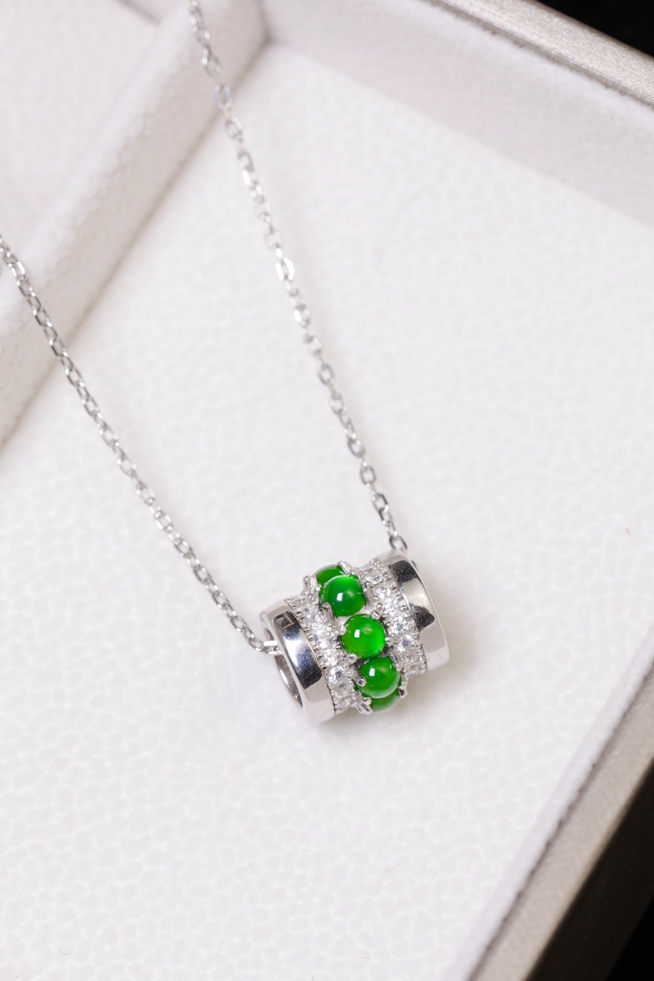 Lucky Bead Necklace S925 Silver Jade