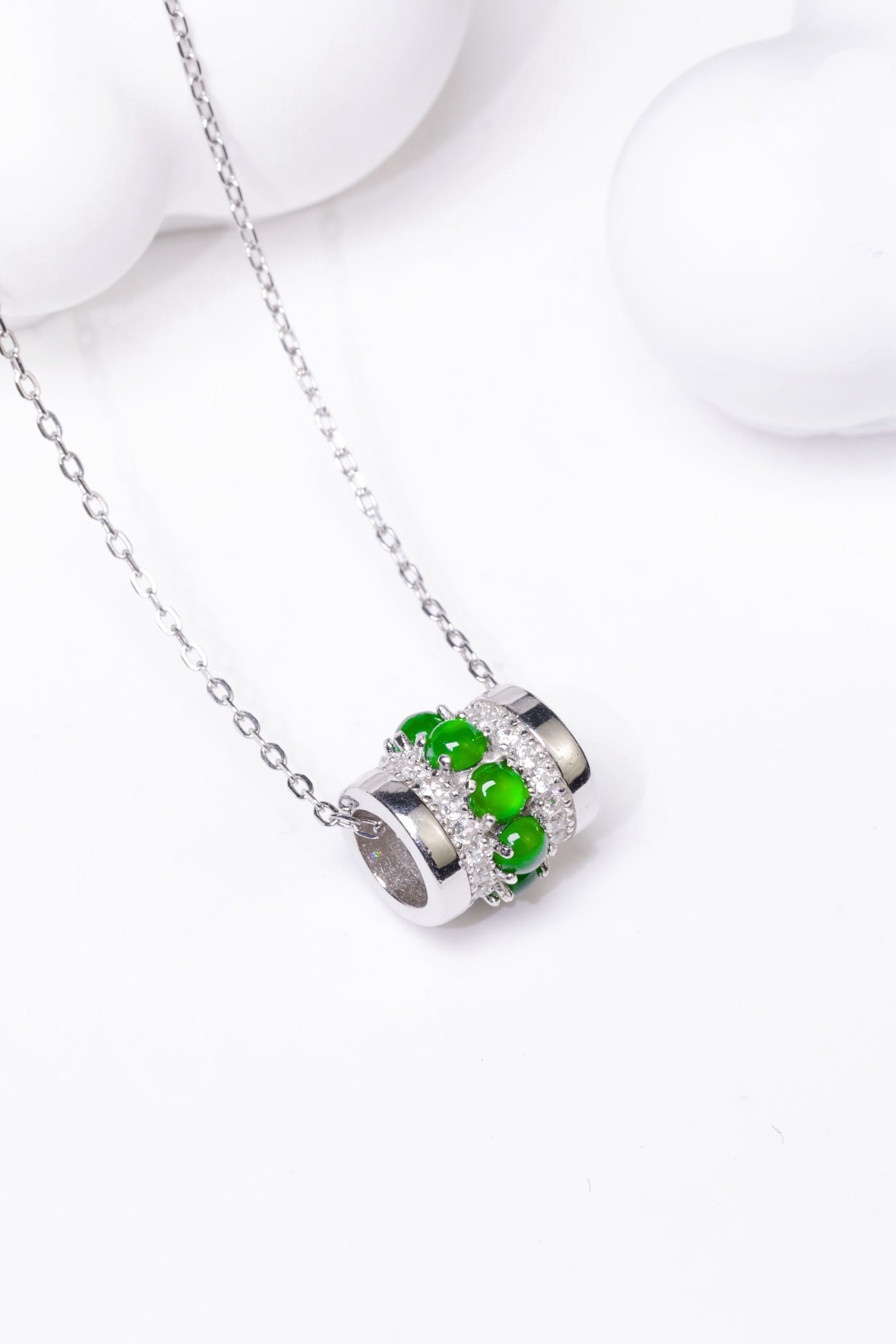 Lucky Bead Necklace S925 Silver Jade