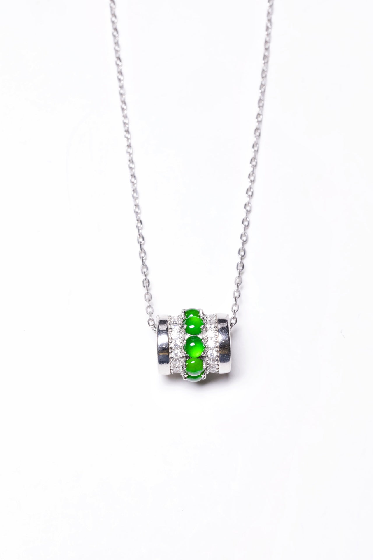 Lucky Bead Necklace S925 Silver Jade