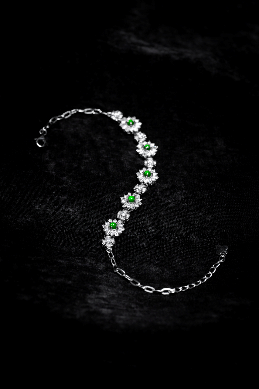 Leisurely Time Bracelet S925 silver jadeite