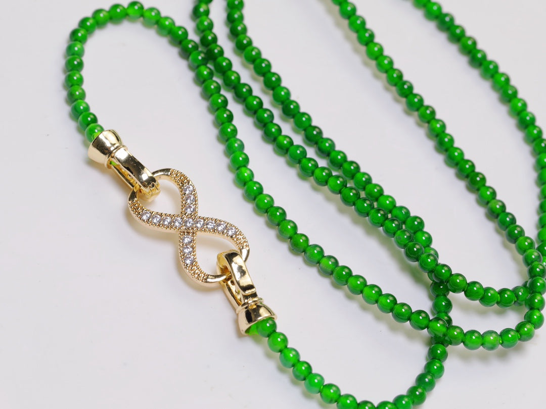 Exclusive 188-Bead 3mm Green Jade Necklace