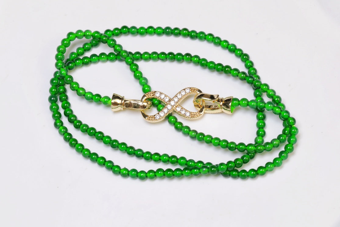 Exclusive 188-Bead 3mm Green Jade Necklace