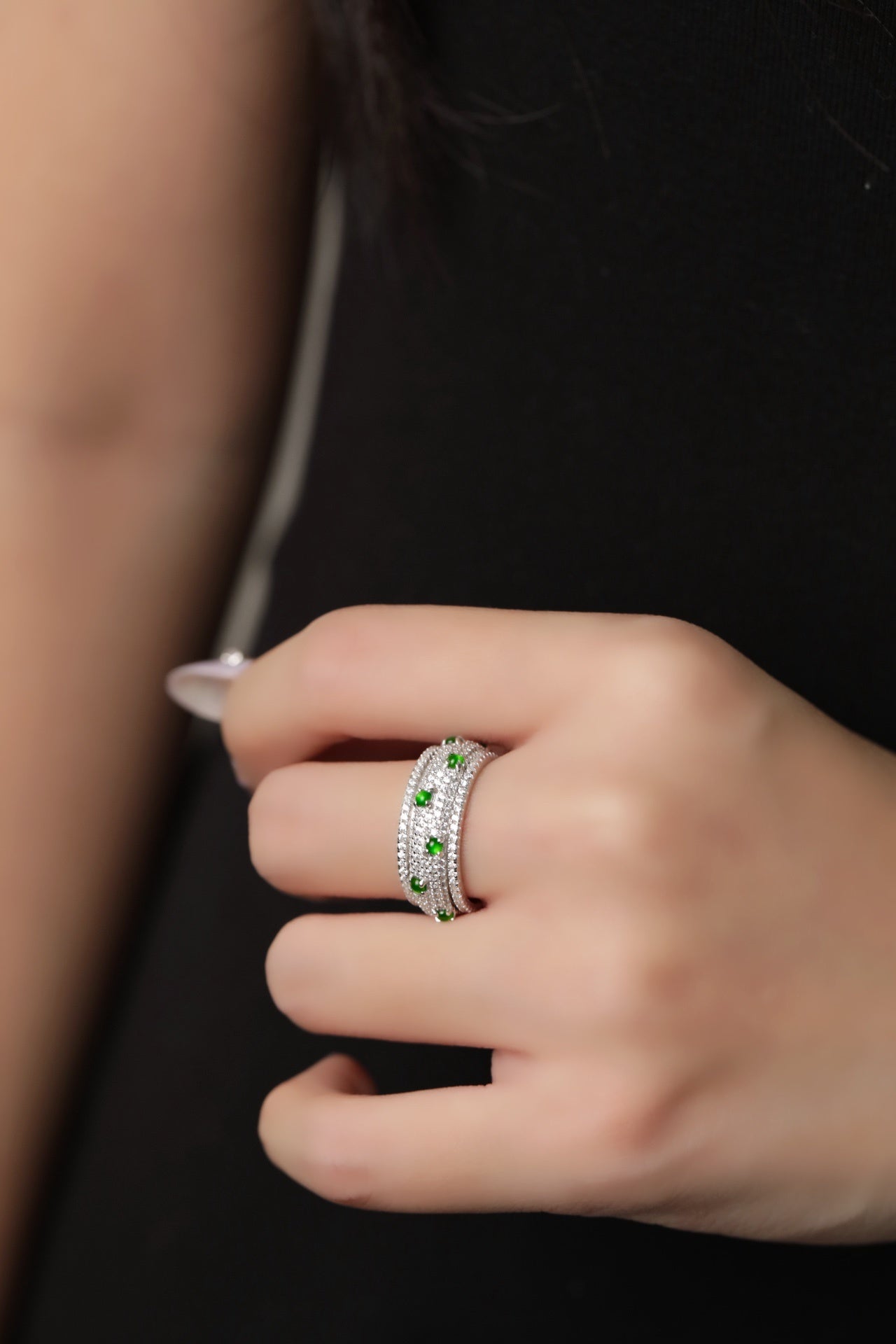 Lucky Ring S925 Silver Jade