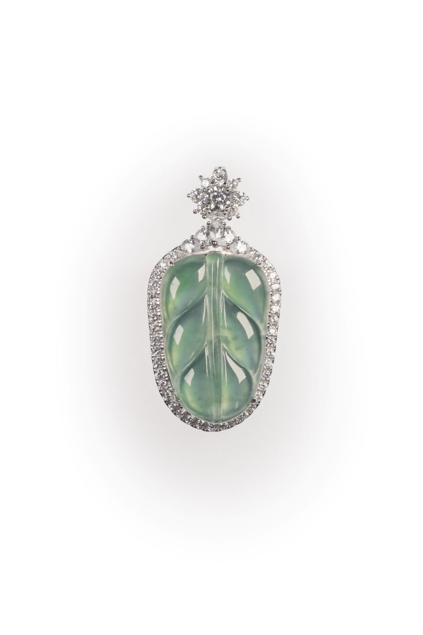 Leaf Pendant S925 Silver Jade