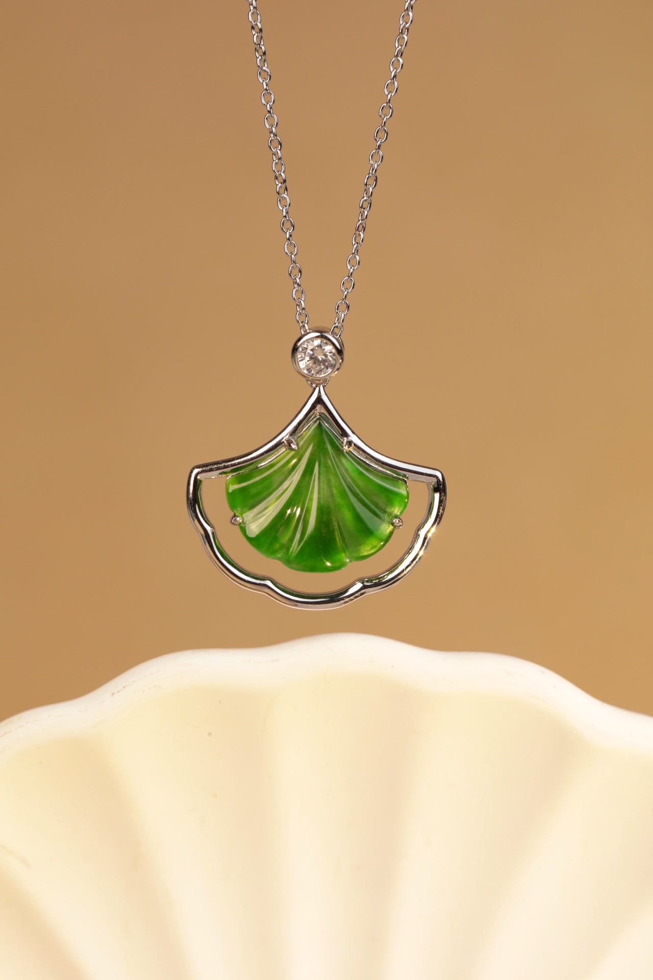 Small happiness necklace S925 silver jade