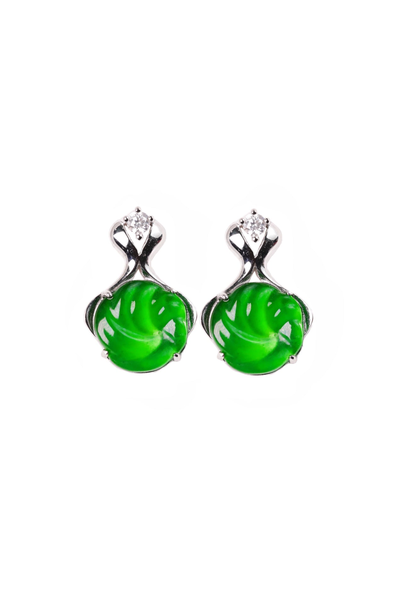 925 silver dancing earrings natural jade