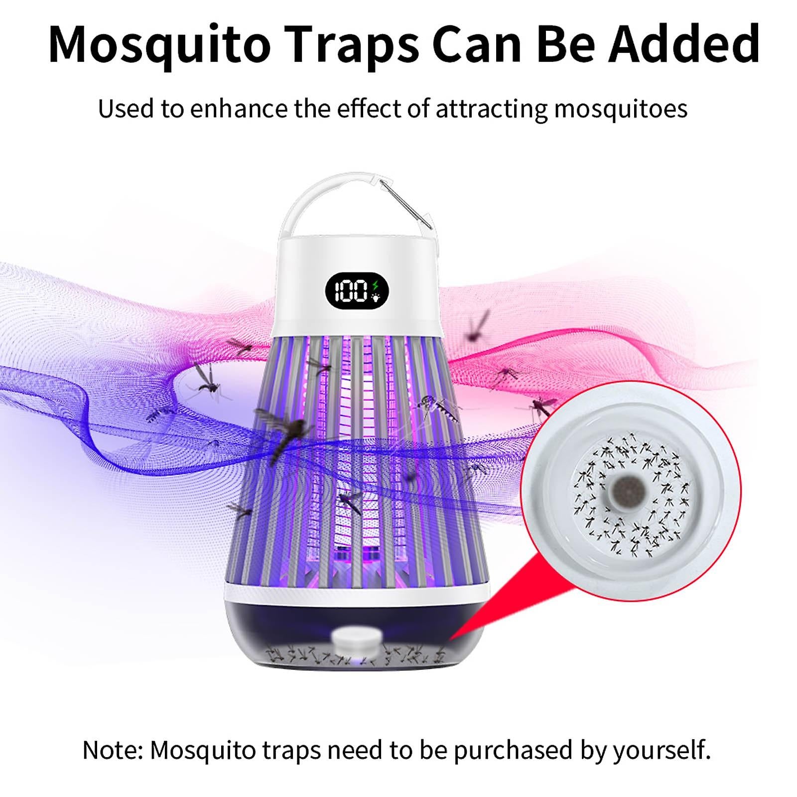 Multifunctional Mosquito Killer Lamp - Portable Electric Insect Zapper & Camping Lantern for Indoor and Outdoor Use