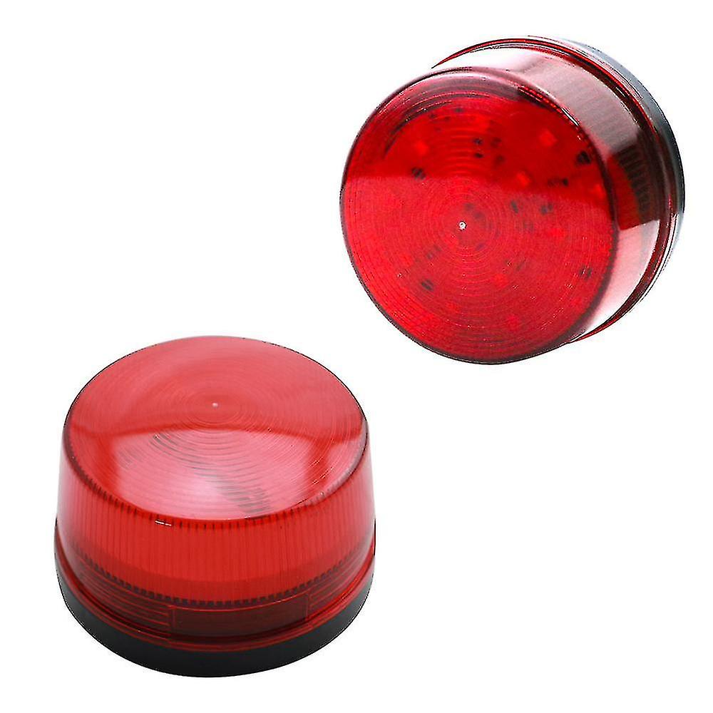 Waterproof 12V LED Flashing Warning Light - Red Strobe Alarm Light for Security and Safety Applications