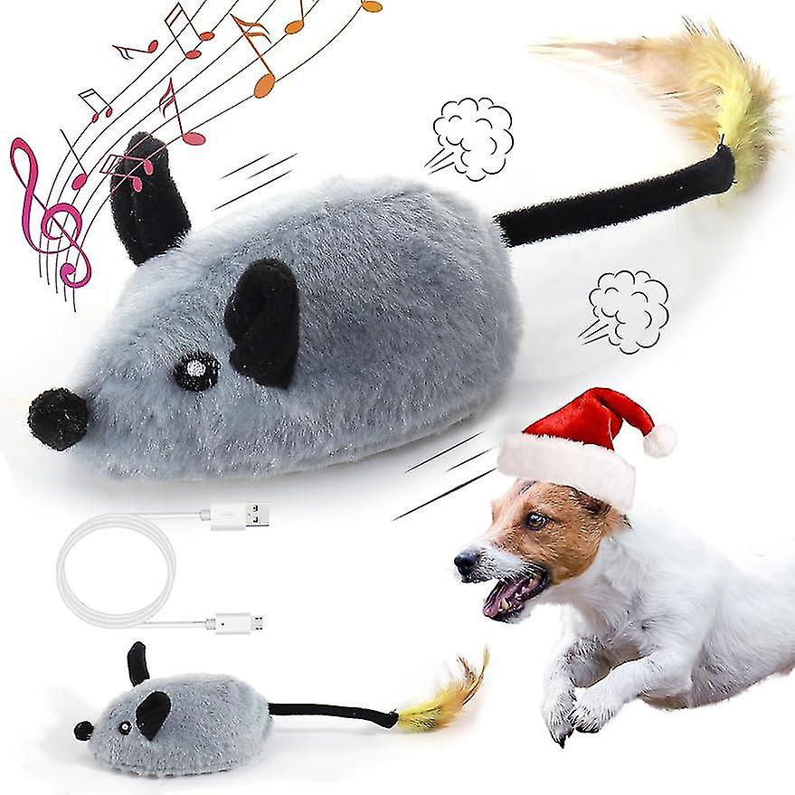 Fake Mouse Moving Dog Toy with Automatic Sensor - Realistic Sound & Extended Tail