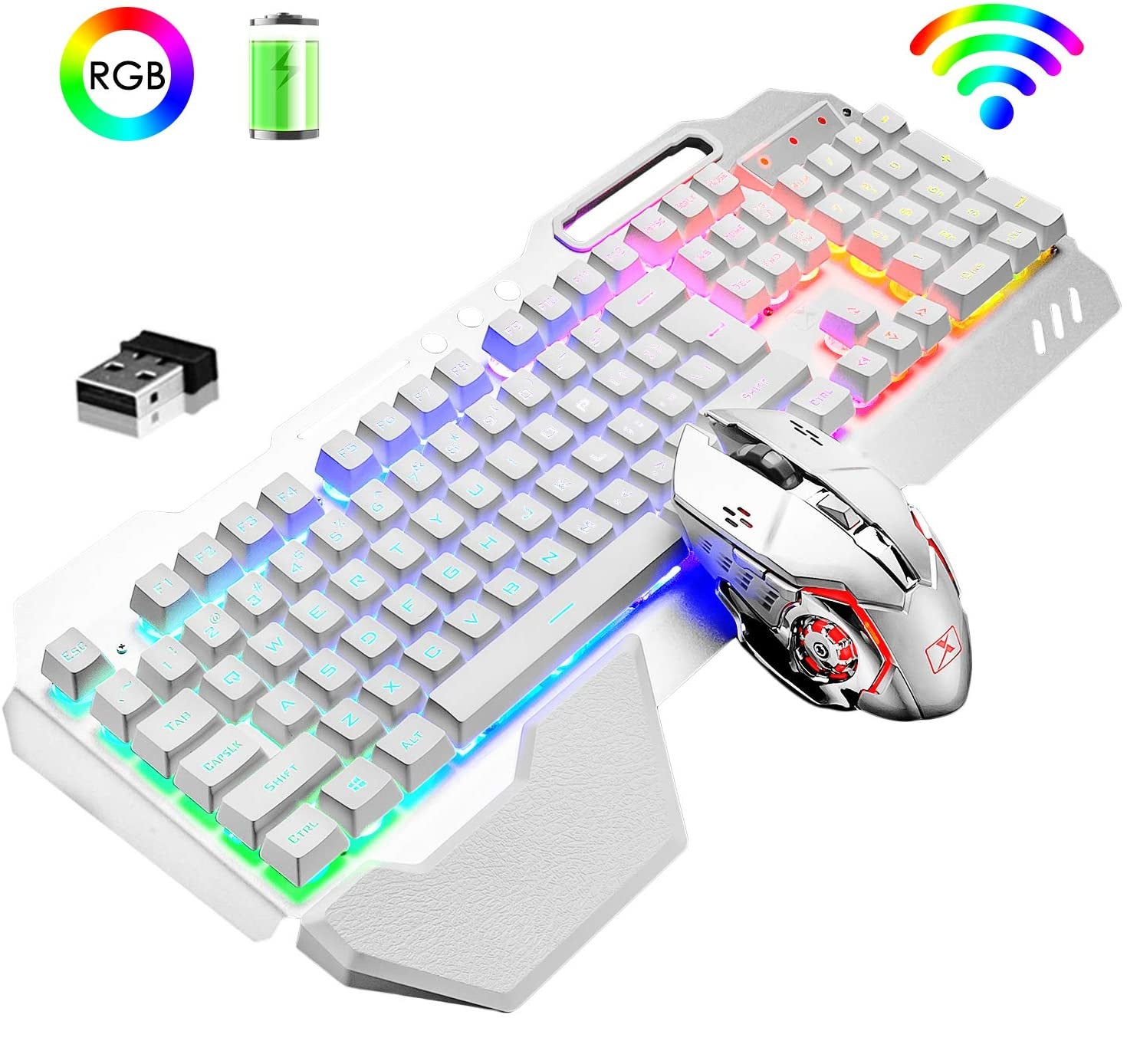 Newmen K680 RGB Rechargeable Wireless Keyboard and Mouse Set - Gaming Wireless Keyboard and Mouse Combo