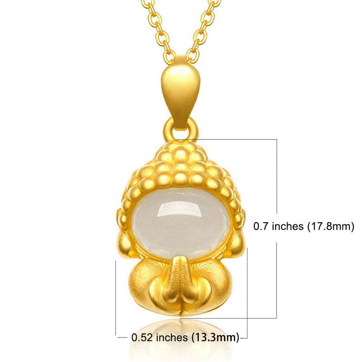 925 Silver Natural Hetian Jade Baby Buddha Pendant